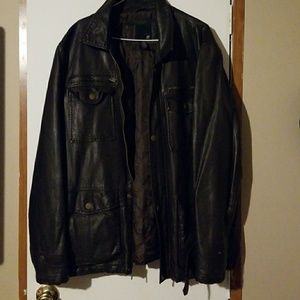 Men's faux leather lined jacket